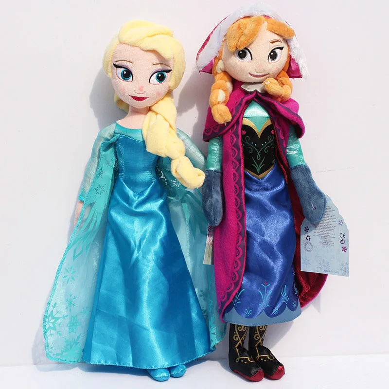 Disney Boneca 40 см, уникальные подарки, милые игрушки для девочек, куклы принцессы Анны и Эльзы для кукол, подарок на день рождения - Цвет: 2pcs