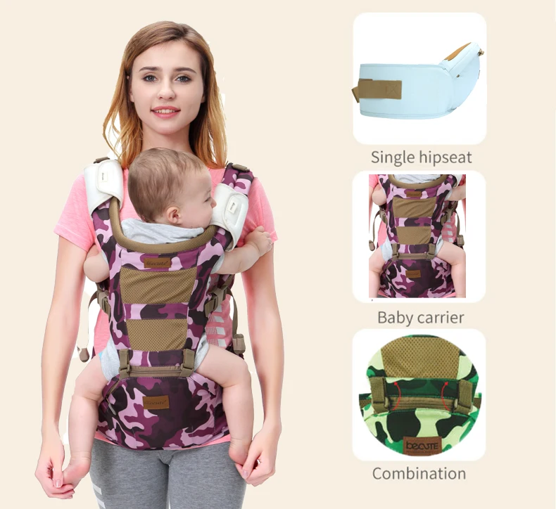 pink camo baby carrier