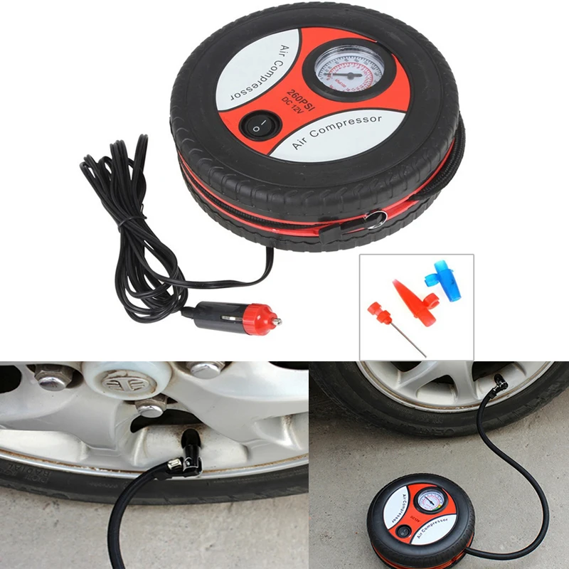 

Youwinme Mini Car 260PSI 12V Tyre Tire Wheel Pump Motorcycle Airbed Portable Auto Inflator Electric Air Compressor Bicycle Ball