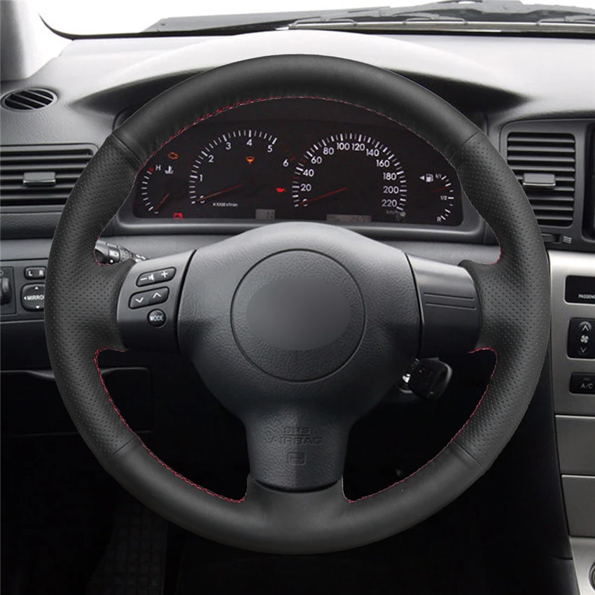 Чехол на руль MEWANT из черной искусственной кожи для Toyota Corolla 2004 2006 Caldina 2002 2007 RAV4 (US)