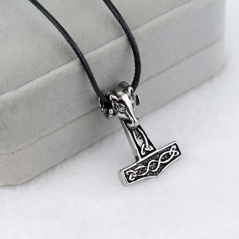

Fashion Accessories Norse Vikings Mythology Pirate Necklace Thor's Hammer Mjolnir Vintage Creative Design For Men Kolye Choker