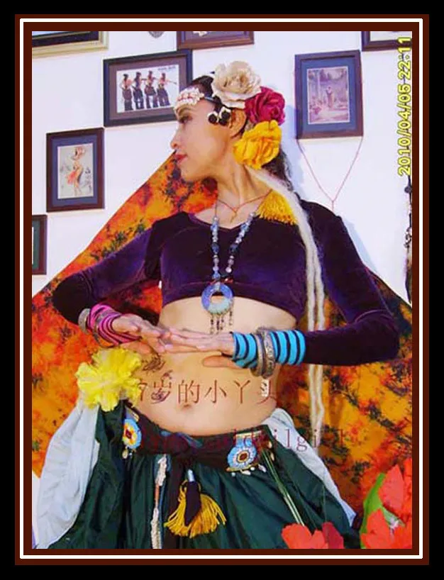 

velvet Fat Chance Tribal Choli belly dance long sleeve top FA07-FA11