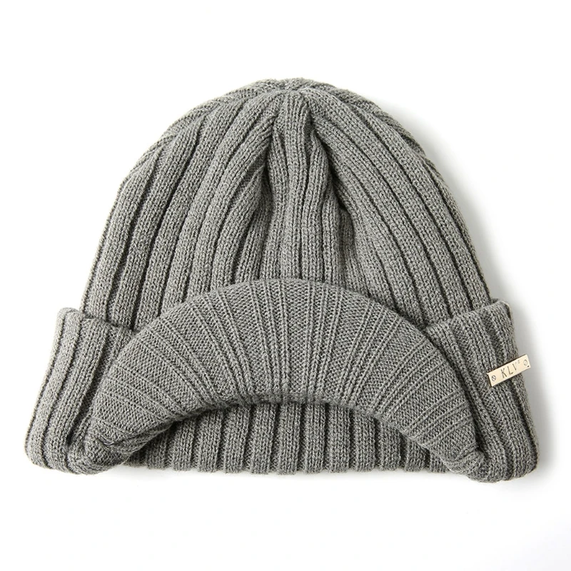 

Mens Womens Winter Beanies Hat Skullies Winter Warm Knitted Cap With Visor Brim