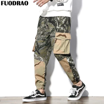 

FUODRAO New Camouflage Cargo Pants Men Joggers Pants Hip Hop Streetwear Pants Men Trousers Plus Size 5XL Pantalon Homme K110