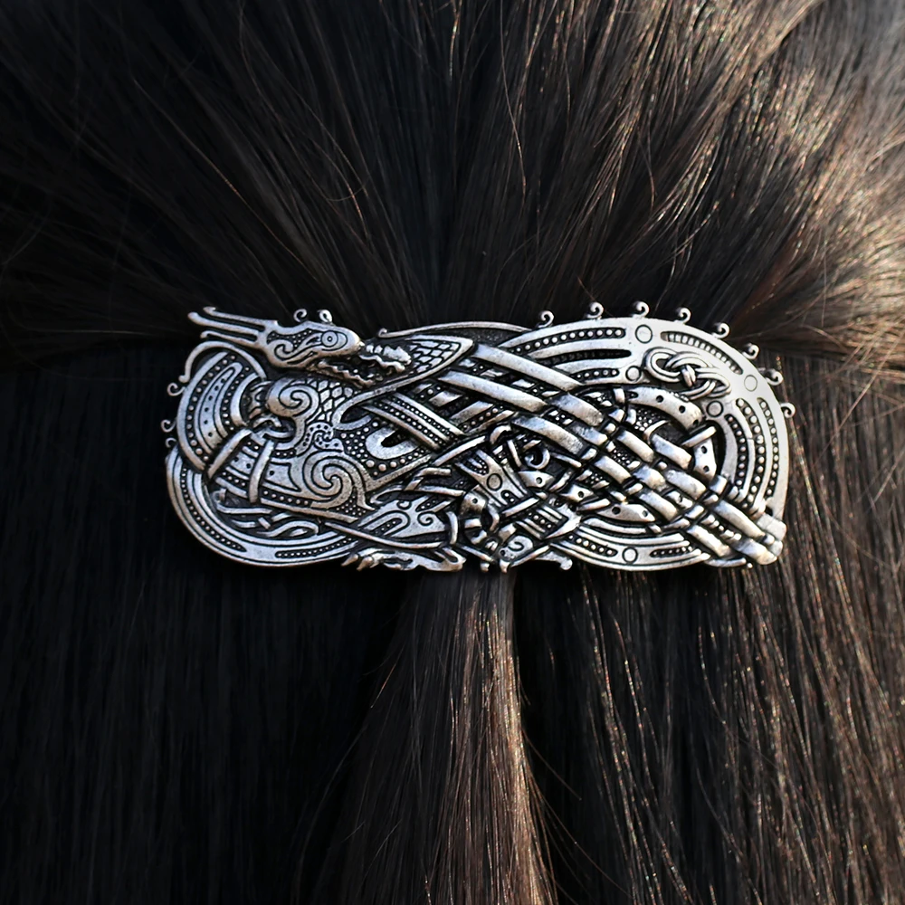 Северные Викинги Дракон Французская заколка большая для волос french barrette french