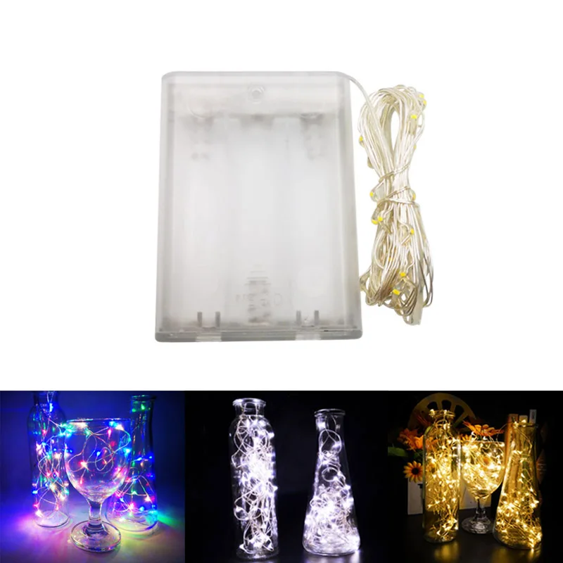 

Fairy Lights LED String Lights New 1M 2M 5M 10M Silver Wire Battery Operated for Xmas Garland Party Wedding Decoration Christmas