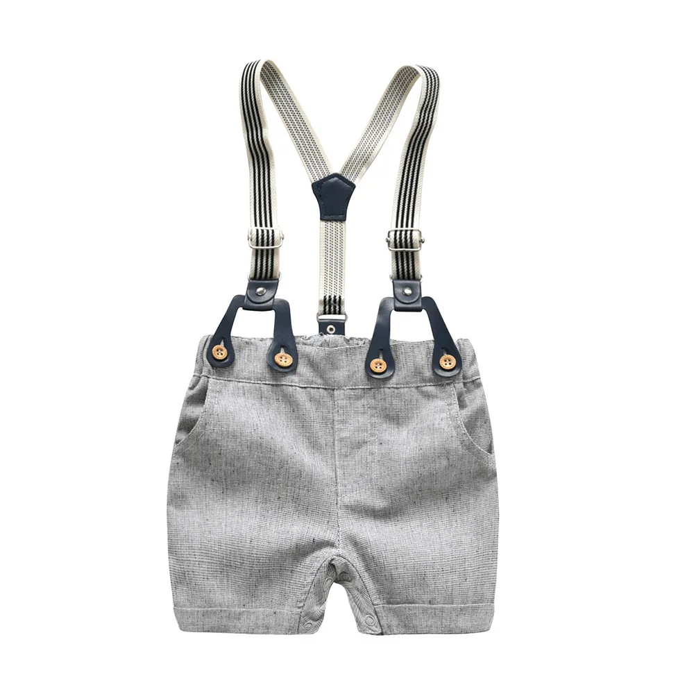 Летняя джентльменская Бабочка для маленьких мальчиков, рубашка с короткими рукавами+ комбинезон, комплекты с шортами traje papa noel bebe, одежда для малышей