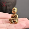 Mini Portable Retro Brass Little monk Buddha Zen Statue Pocket Sitting Hand Toy Home Office Desk Decorative Ornament Gift ► Photo 3/6