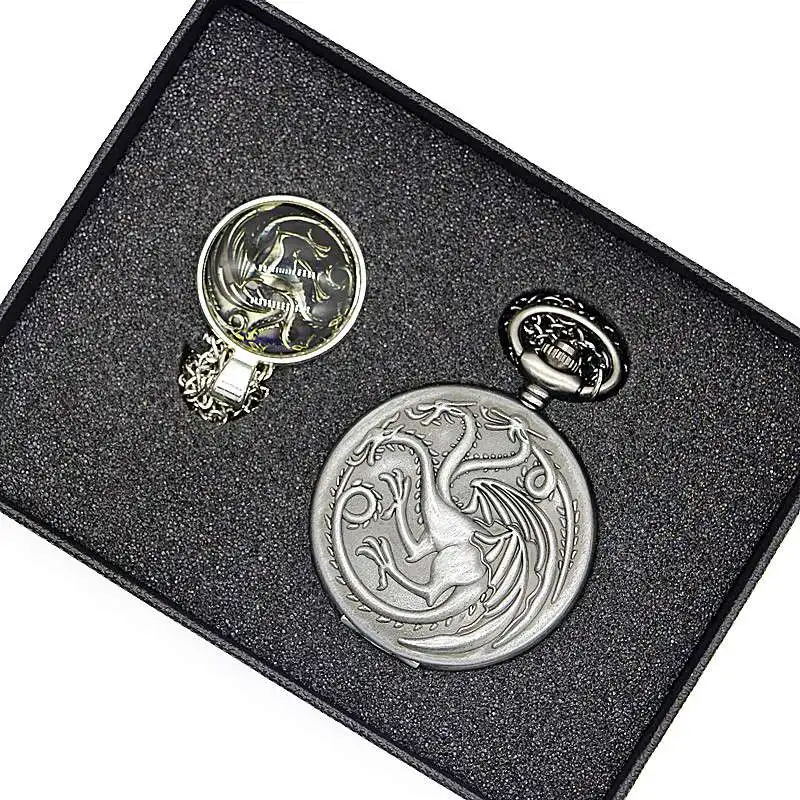 Retro-Bronze-Game-of-Thrones-House-Targaryen-Bronze-Pocket-Watch-Sets-Men-Women-Watch-Necklace-Pendant