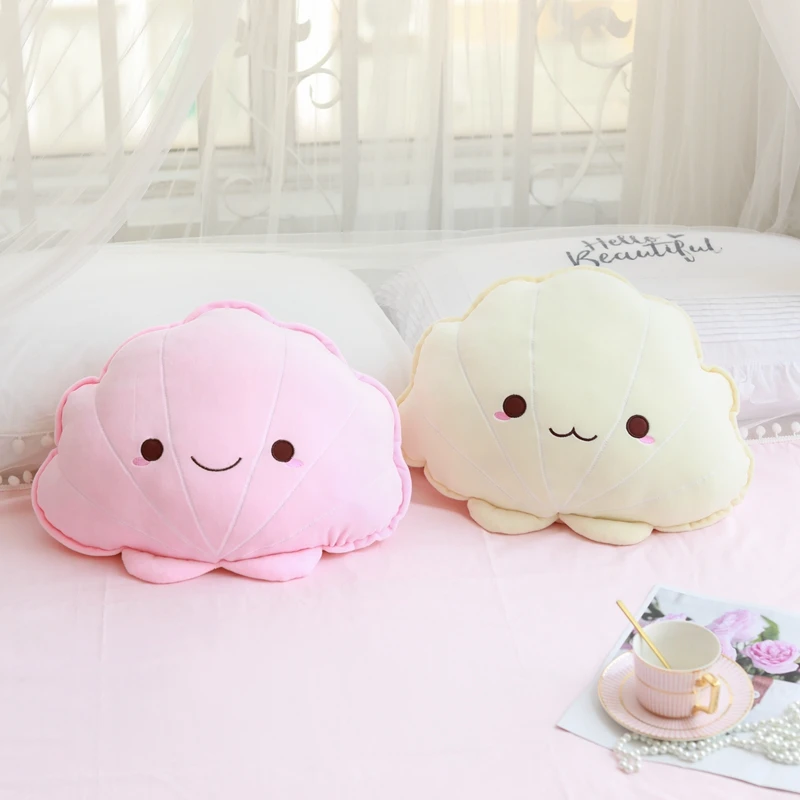 New 1PC 45 38cm Colorful Shell Plush Pillow Stuffed Comfortable Toy Sofa Bed Decoration Kawaii Pillow 4