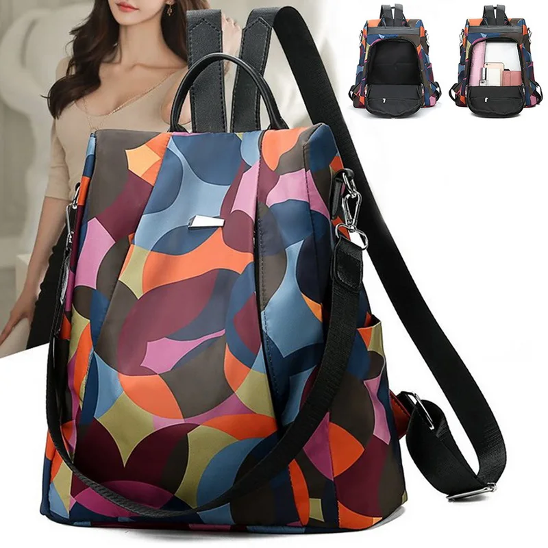 HIFUAR женский рюкзак с защитой от кражи, модный простой однотонный школьный рюкзак, сумка через плечо из ткани Оксфорд