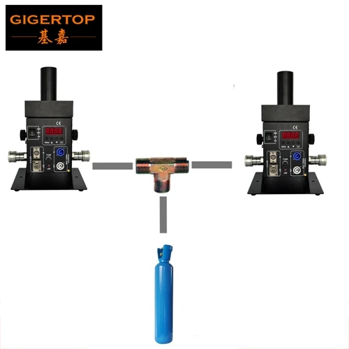 Gigertop TP-T21S 12x 3W RGB 3в1 Co2 струйная машина Barndoor дизайн лучше красочный газовый луч эффект стробоскоп Сияющий Паркер шланг - Цвет: t connection