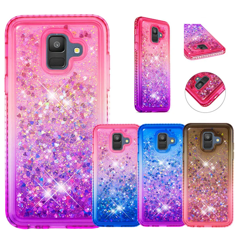 

Luxury Edge Diamond Quicksand Case Soft TPU Silicone Cover Hull Shell Coque Fundas for Samsung Galaxy A5 2017 A6 A6Plus 2018