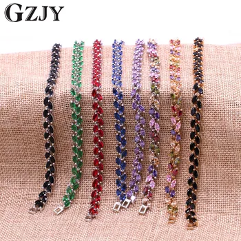 

JINYAO AAA CZ bracelets for Women Fashion Jewelry leaves Multicolor Colors Zircon White Gold Color Bracelet