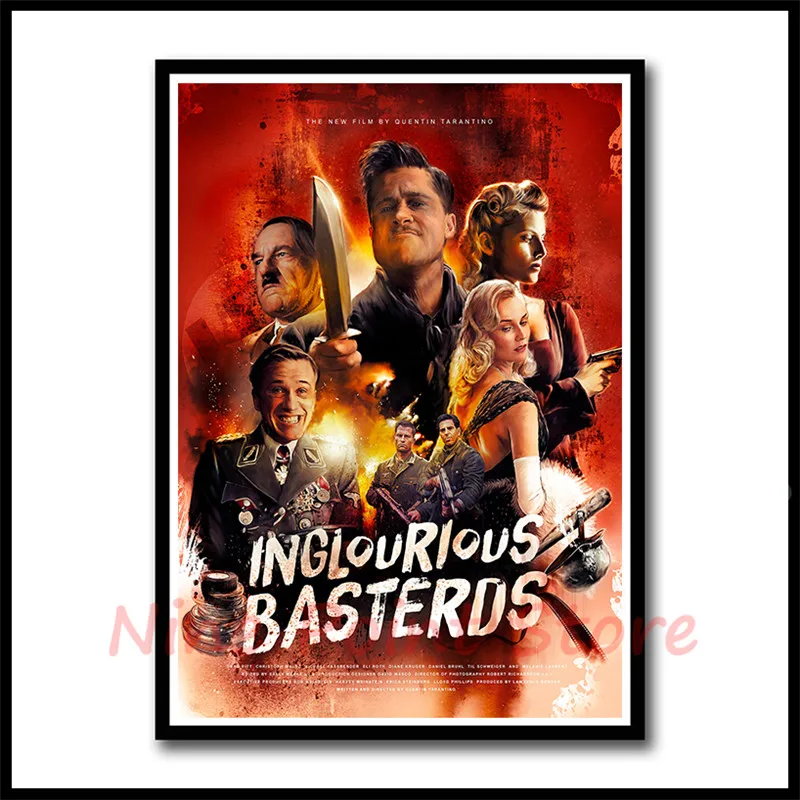 Inglourious Basterds Квентин Тарантино классический фильм серии белая бумага с покрытием плакаты Бар Декор Живопись стены стикеры бескаркасные