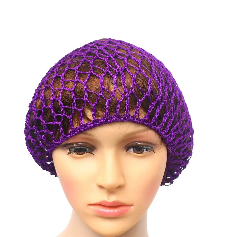 Women Lady Soft Rayon Snood Hair Net Crochet Knit Hat Cap
