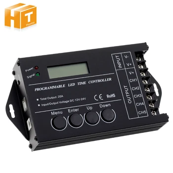 

LED Time Controller DC12-24V 20A 5 Channel Time Programmable Controller.