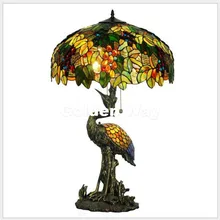 Новое поступление Тиффани Настольные лампы d51cm h86cm Роскошный старинный сад E27 прикроватной тумбочке Лампы для мотоциклов Гостиная украшения Спальня настольная лампа