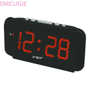 

EU Plug AC Power Electronic Clock with Led Light Time Display Student Clock Digital LED Alarm Clock Big Numbers Desk Clocks With