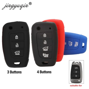 Keyforkess 30 pz/lotto Caso Della Copertura Del Silicone di Chiave Dell'automobile per Hyundai Elantra Solaris 2016 2017 2018 3 Bottoni Pieghevole Chiave A Distanza borsette