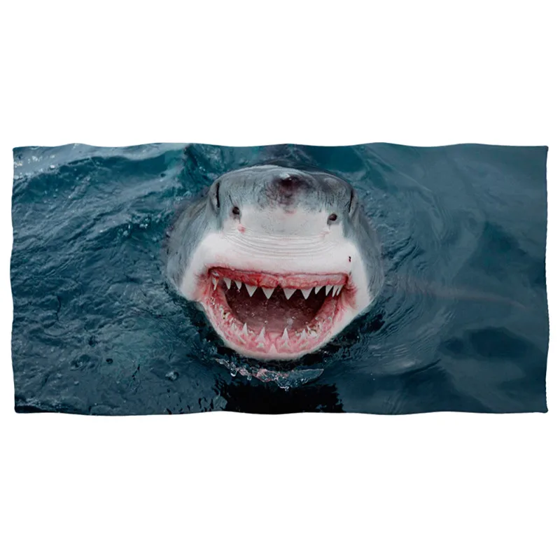 HUGSIDEA 75x150cm 3d Shark Beach Towel for Men Soft Cotton Absorbent Bathroom Bath Towels Women Shower Face Towel Blankets - Цвет: Z4910