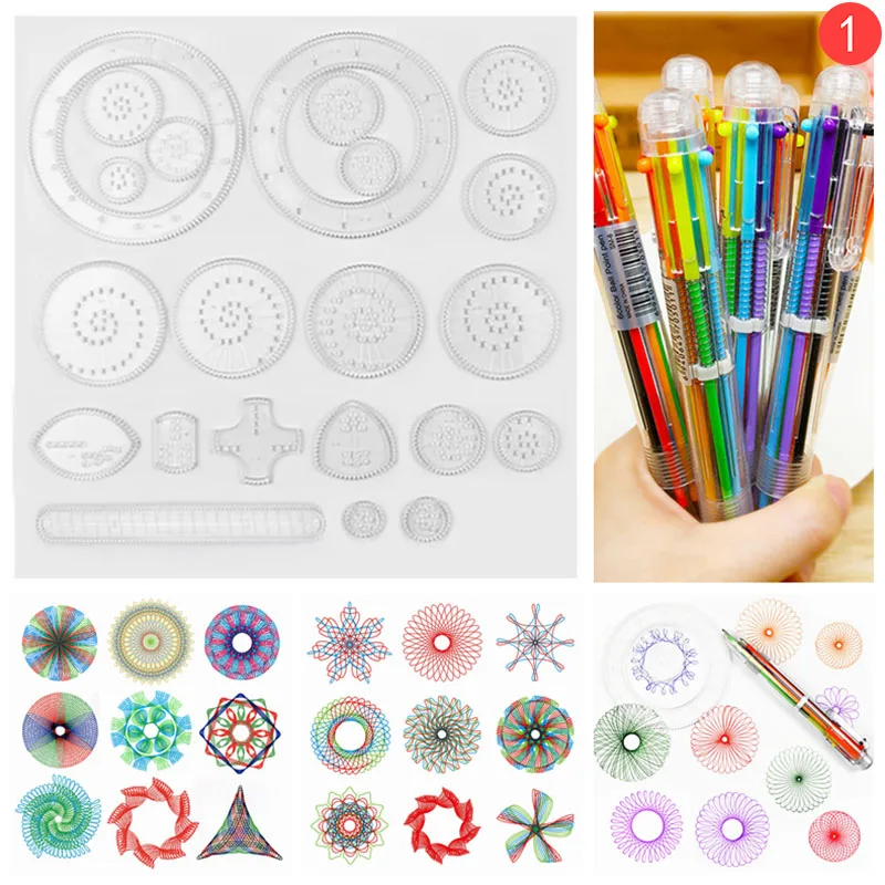 

22pcs Spirograph Drawing Toys Set Interlocking Gears Wheels Painting Drawing Accessories Creative Educational Toy Spirographs