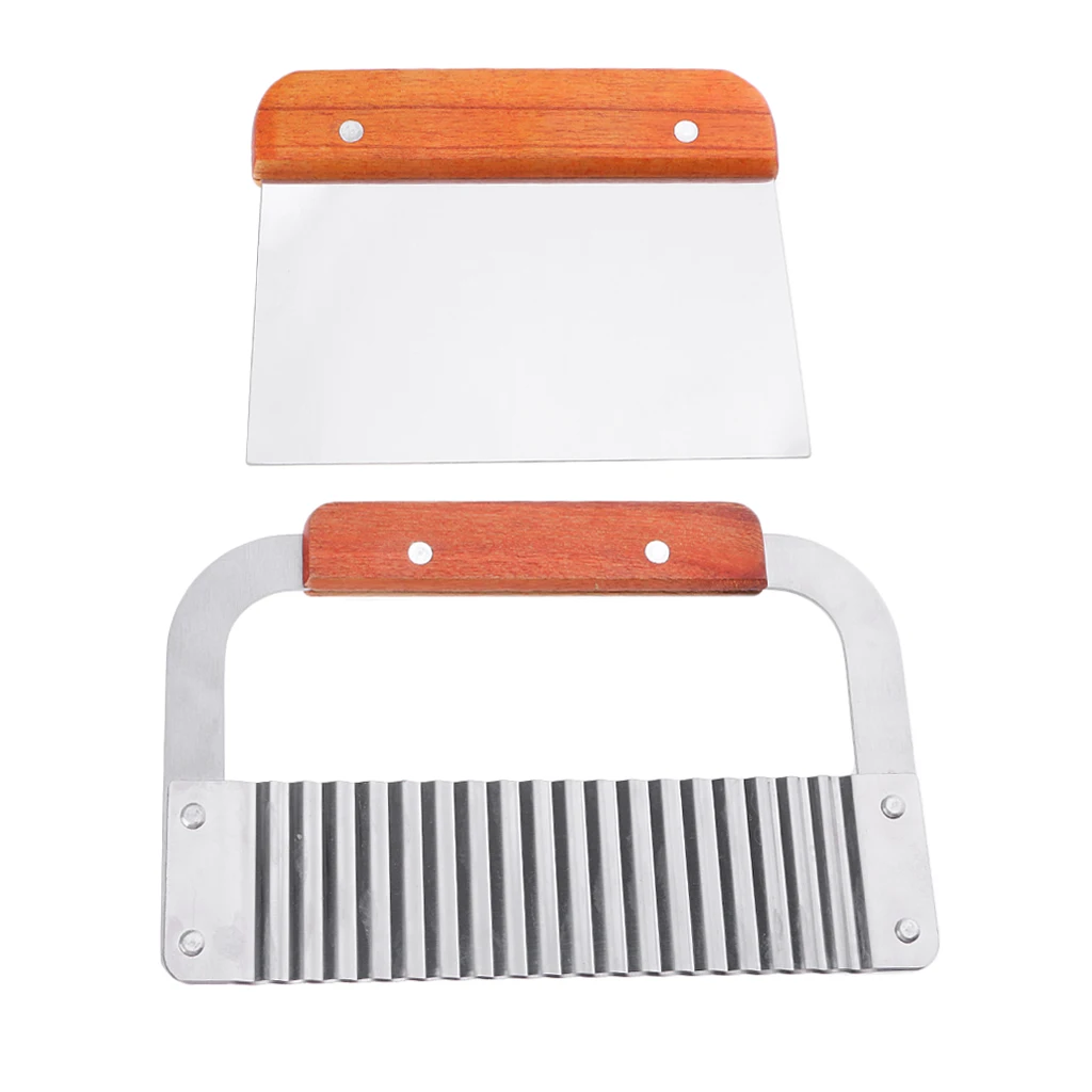 2pcs DIY Craft Stainless Steel Wavy & Straight Candle Soap Making Mold Loaf Cake Potato Cutter Cutting Tool