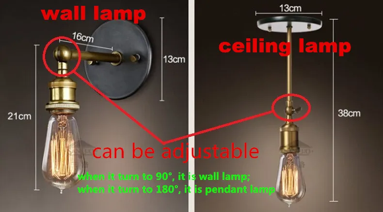 

Retro Loft Louis Poulsen Vintage Wall Lamps Plated American Iron Wall Sconce E27 110V-220V 40W Edison Industrial Wall Lights
