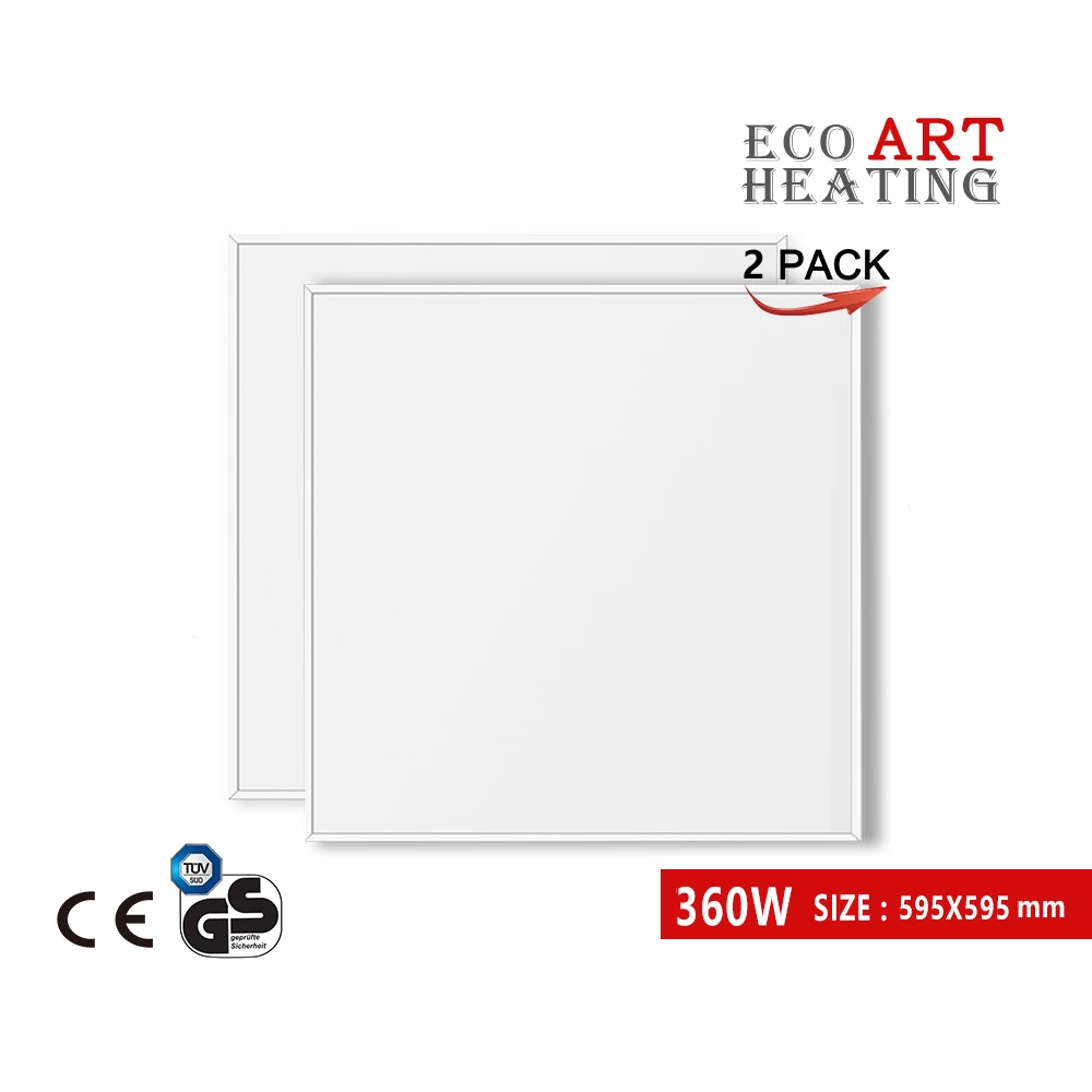 

Infrared Heater 360W 2 PACK Heating Panel Electric Radiant Wall Mounted Heater