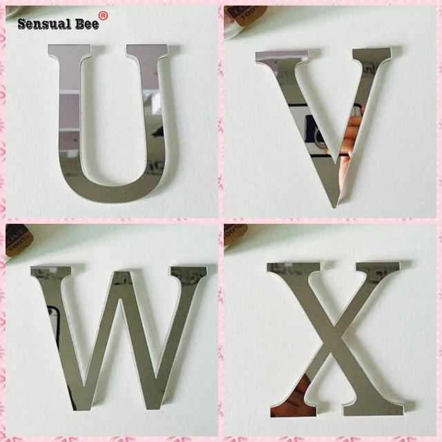 Gold 3D Mirror Letter Stickers For Wall Home Decor 10/15/20/25/30cm Acrylic  Alphabet DIY English Letter Party Decoration Sticker - AliExpress