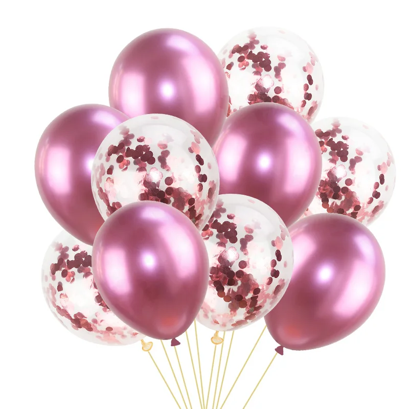 

10pcs 12inch Mixed Confetti Balloon with Metallic Balloon Birthday Party Air Balls Decoration Wedding Festival Party Supplies 65