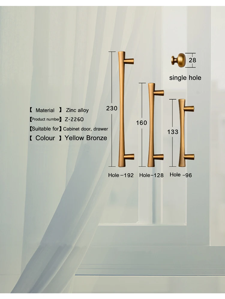 Цинковый сплав, желтая бронза, ручки для шкафа, кухонный шкаф, дверные ручки для выдвижных ящиков, модная мебель, длинная ручка, фурнитура
