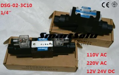 

Free shipping DSG-02-3C10 RC 1/4 Solenoid Operated Hydraulic Directional Valve, 3 Positions 4 WAY, 220V AC