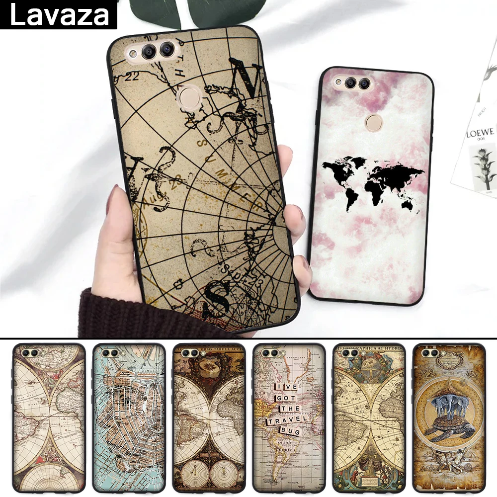 

Lavaza Travel in the world map plans Silicone Case for Huawei Honor 6A 7A 3GB Pro 7X 8 Lite 8X 8C 9 Note 10