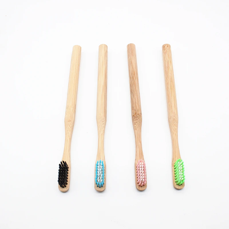 Escova de Dentes Fibra de Madeira Lidar com Baixo Bambu Cerdas Duras Tandenborstel Carbono Ambientalmente Livre Logotipo Personalizado 500 Pçs 2 High Quality Beleza e saúde