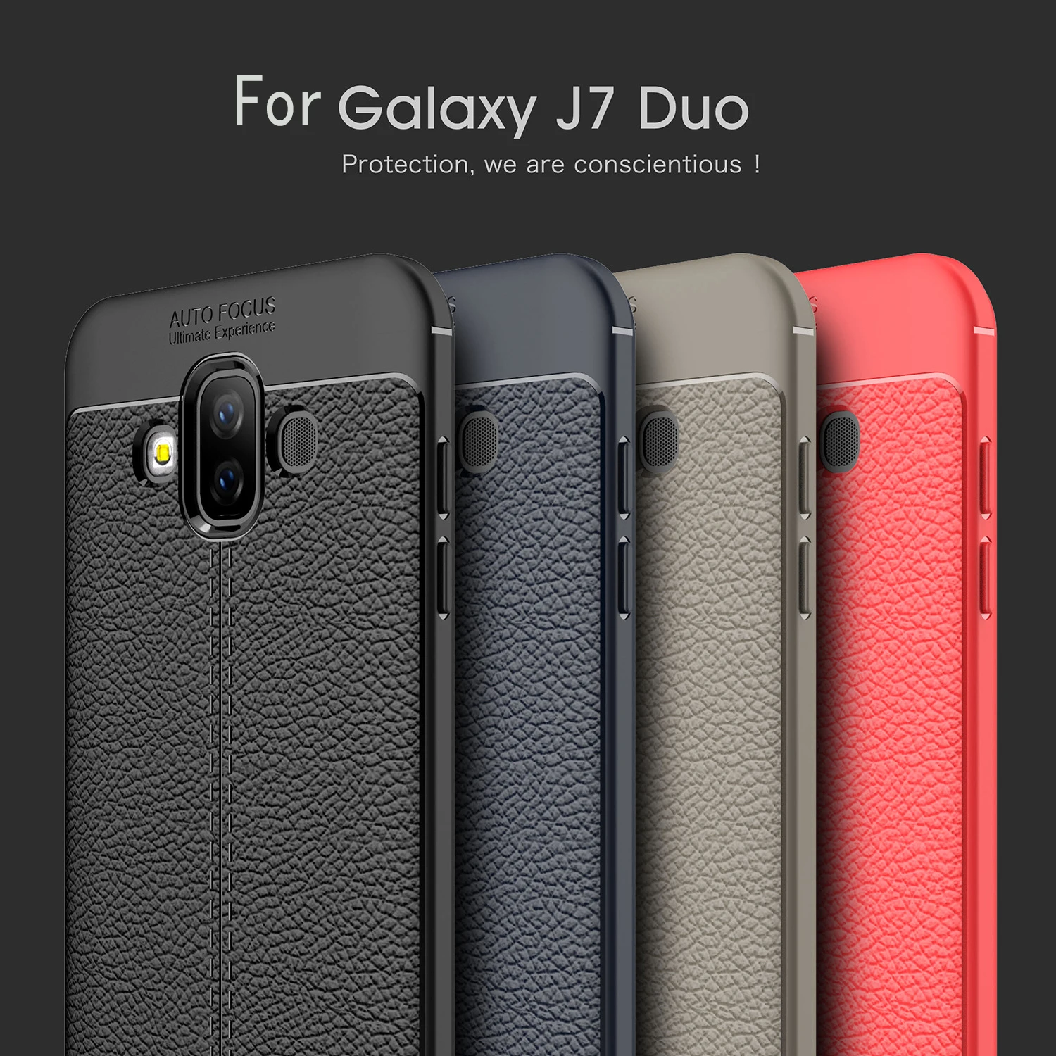 Для samsung Galaxy J7 Duo чехол роскошный кожаный текстурный мягкий силиконовый защитный
