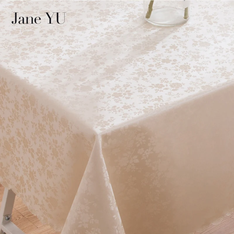 JaneYU Waterproof Oilproof Table Cloth Wipe Clean PVC Tablecloth Dining Kitchen Table Cover Protector OILCLOTH FABRIC COVER