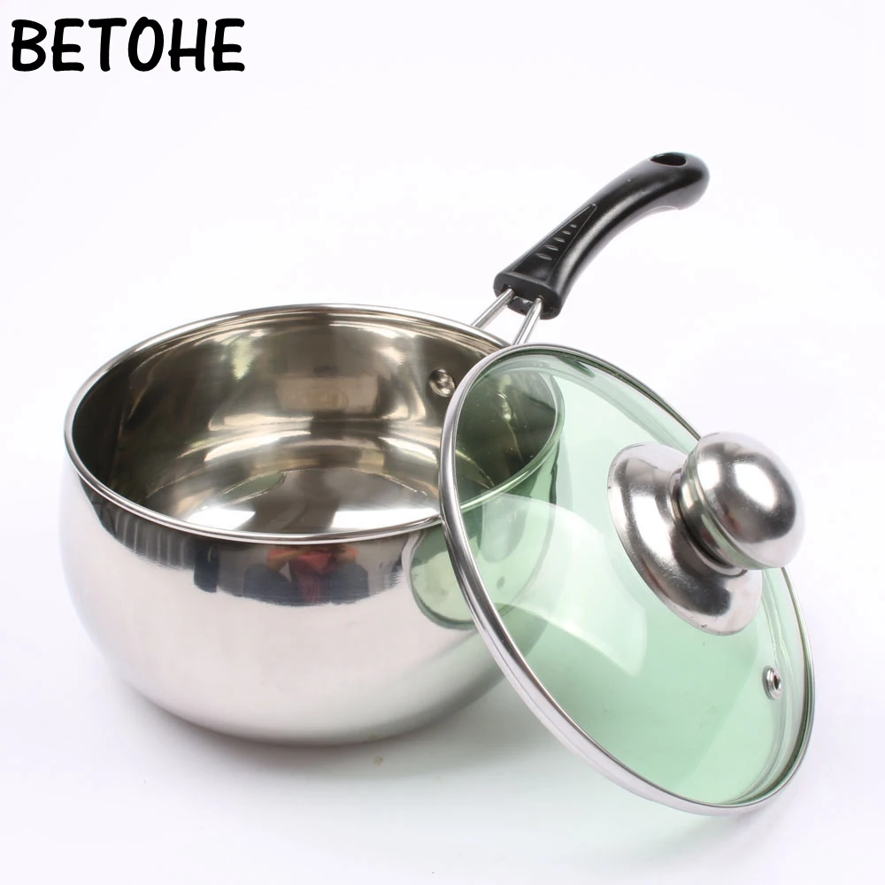 

BETOHE 14cm/16CM/18CM Stainless Steel Soup Pot Non Stick Cookware Set Pans Pots Saucepan Cooking with a Lid