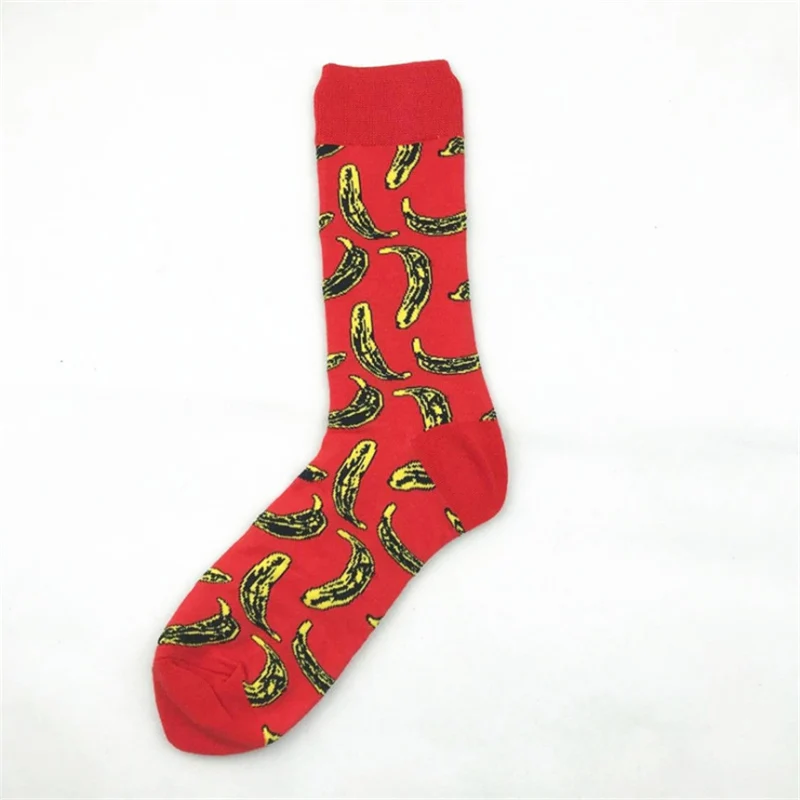 Moda Socmark Новые хип-хоп хлопковые мужские носки Harajuku Happy Funny Ax Leaf Comb нарядные носки для мужчин Свадебные Рождественские подарки - Цвет: 51123