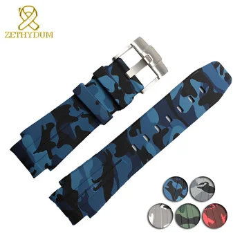 

Silicone Rubber watchband wristband bracelet watches band Convex interface belt 21mm strap Camouflage colors