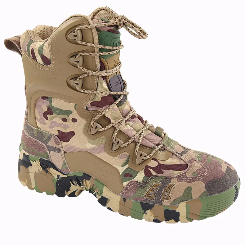 Breathable CP Camouflage Combat Boots Military Hunting Tactical Boots Men's High Top Sneakers Hiking Camping Shoes