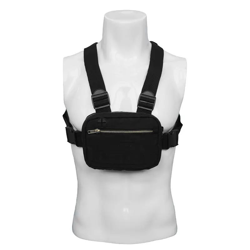 

2019 Men Chest Rig Streetwear Sports Waist Bag Military Hip Hop Shoulder Bag Phone Money Belt Tactical Vest Kanye Chest Rig Bag