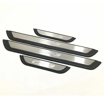 

For Mazda CX-3 CX3 2015 2016 2017 2018 Stainless Steel + Plastic Door Sills Scuff Plate Guard Pedal Cover Stickers Car Styling