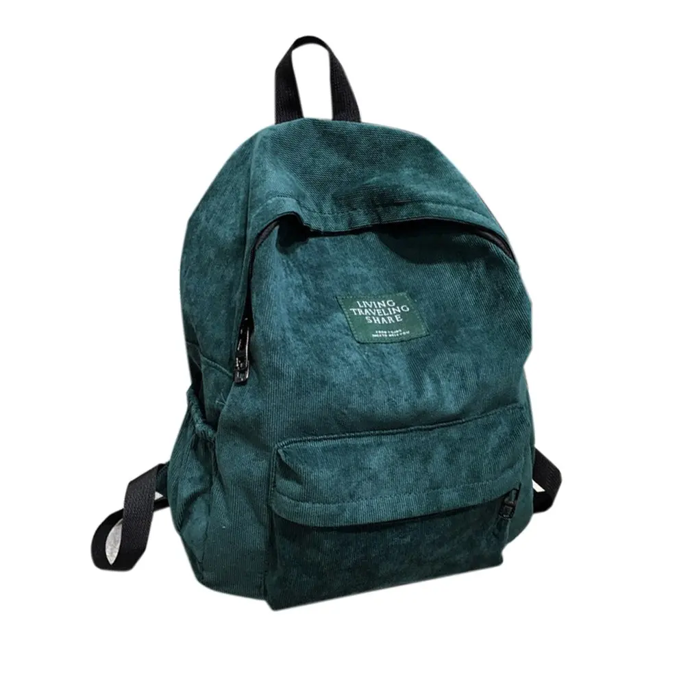 2018 Fashion Green Velvet Mini Backpack School for Girls Teenagers PU