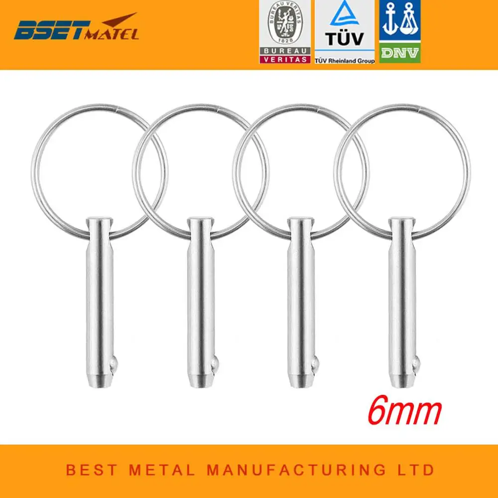 

4PCS 6*35mm BSET MATEL Marine Grade 316 Stainless Steel Quick Release Ball Pin for Boat Bimini Top Deck Hinge Marine hardware