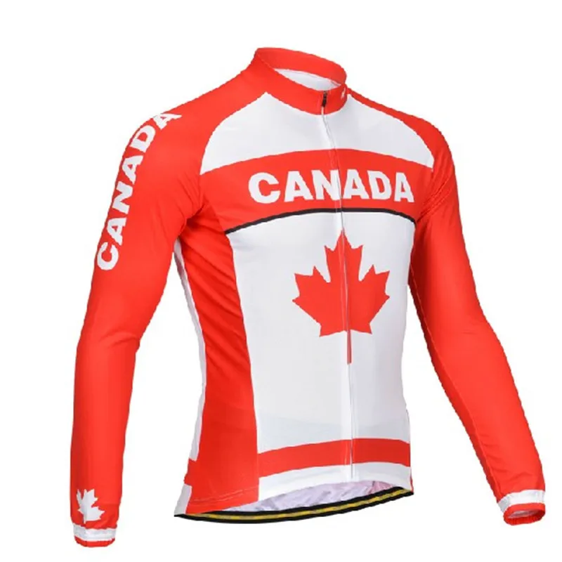 

2018 FCANAD cycling jersey men long sleeve thin retro National flag cycling clothing mtb/road bike clothes Quick Dry bike jersey