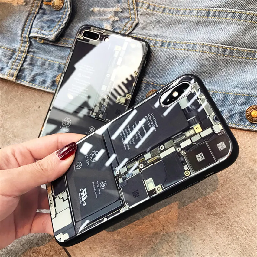 Чехол для iPhone XS чехол из закаленного стекла с печатной платой Max XR X 7 8 6 6s plus