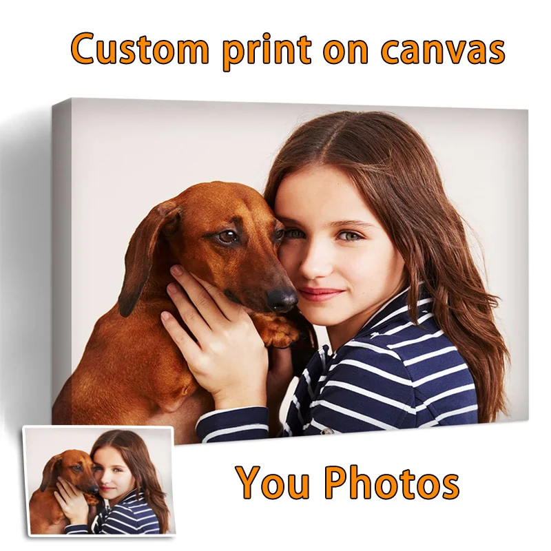 Custom Printing Your Picture Wedding family Baby Tourist Photo Print On Waterproof Canvas Wall Pictures Home Decoration No Frame | Дом и сад