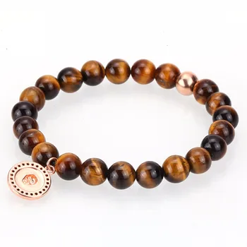 

Mcllroy beaded bracelet men Lion Charm Bracelet Tiger Eyes Stone Bead & Bracelets For Men Women Pulseira Masculina Bracelets