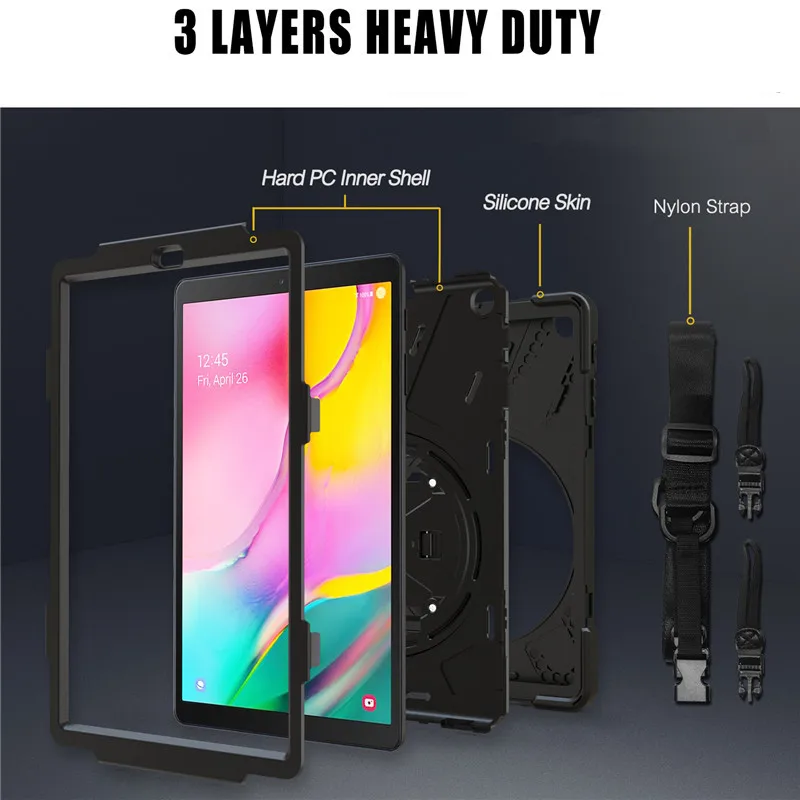 Силиконовый чехол tab A T515 T510 10 1 funda 360 Вращающийся для планшета противоударный samsung